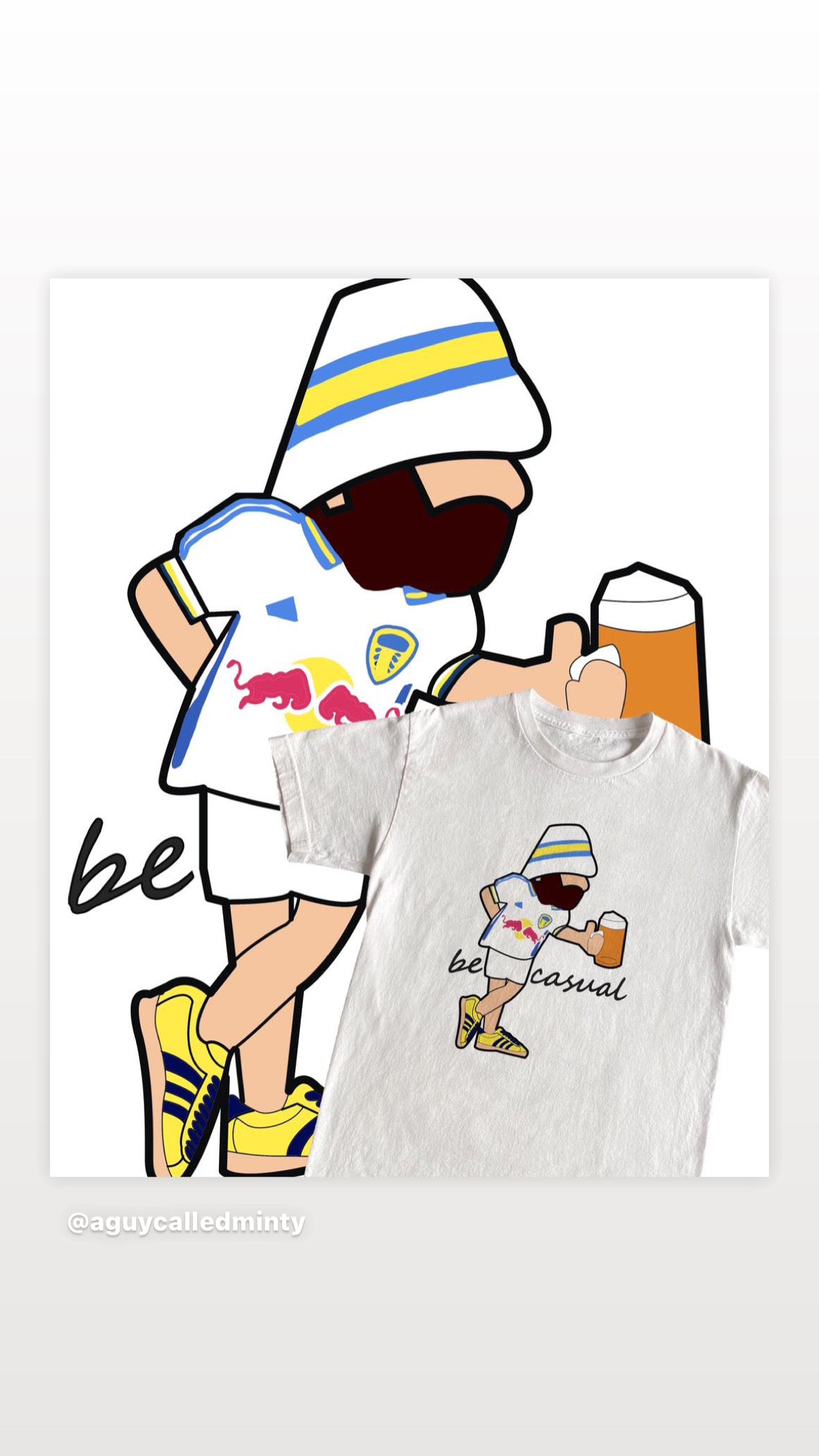 A Guy Called Minty, Be Casual Leeds Utd regular fit Tshirt