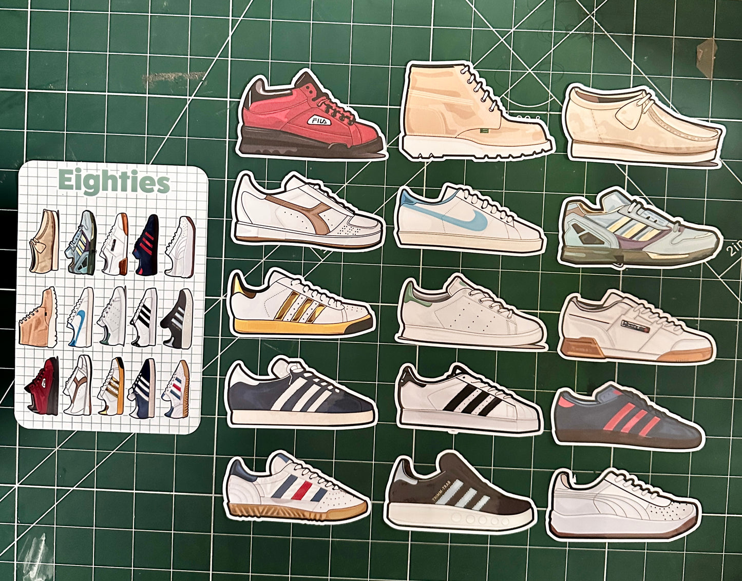 Eighties Trainers mint sticker pack
