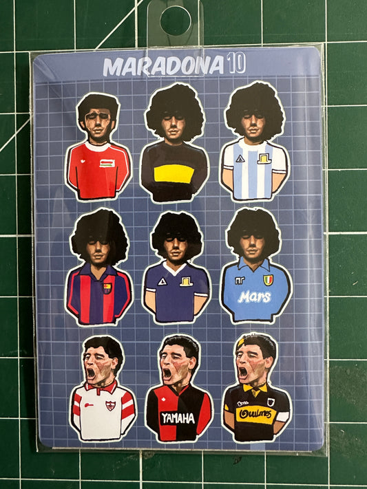 Maradona sticker Sheet (9 stickers)