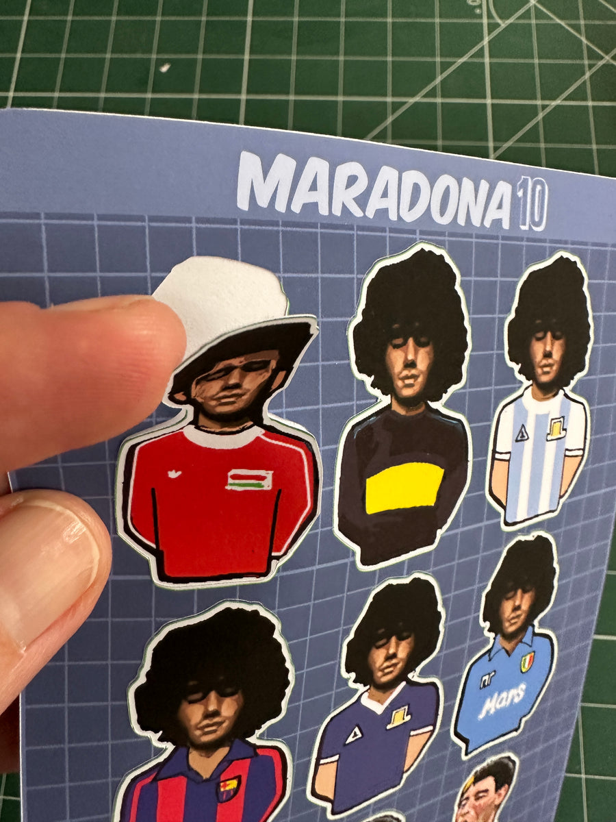 Maradona Sticker Sheet 9 Stickers A Guy Called Minty