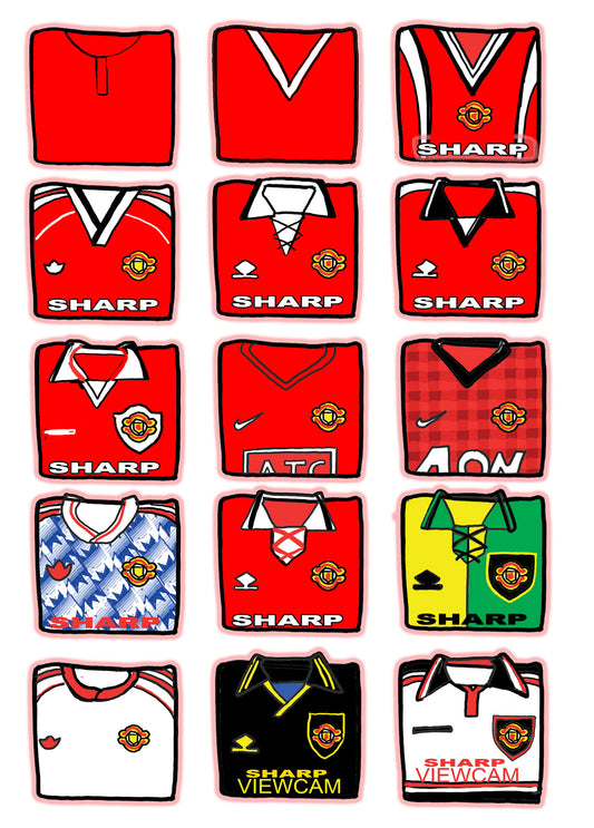 Man Utd in kits Print