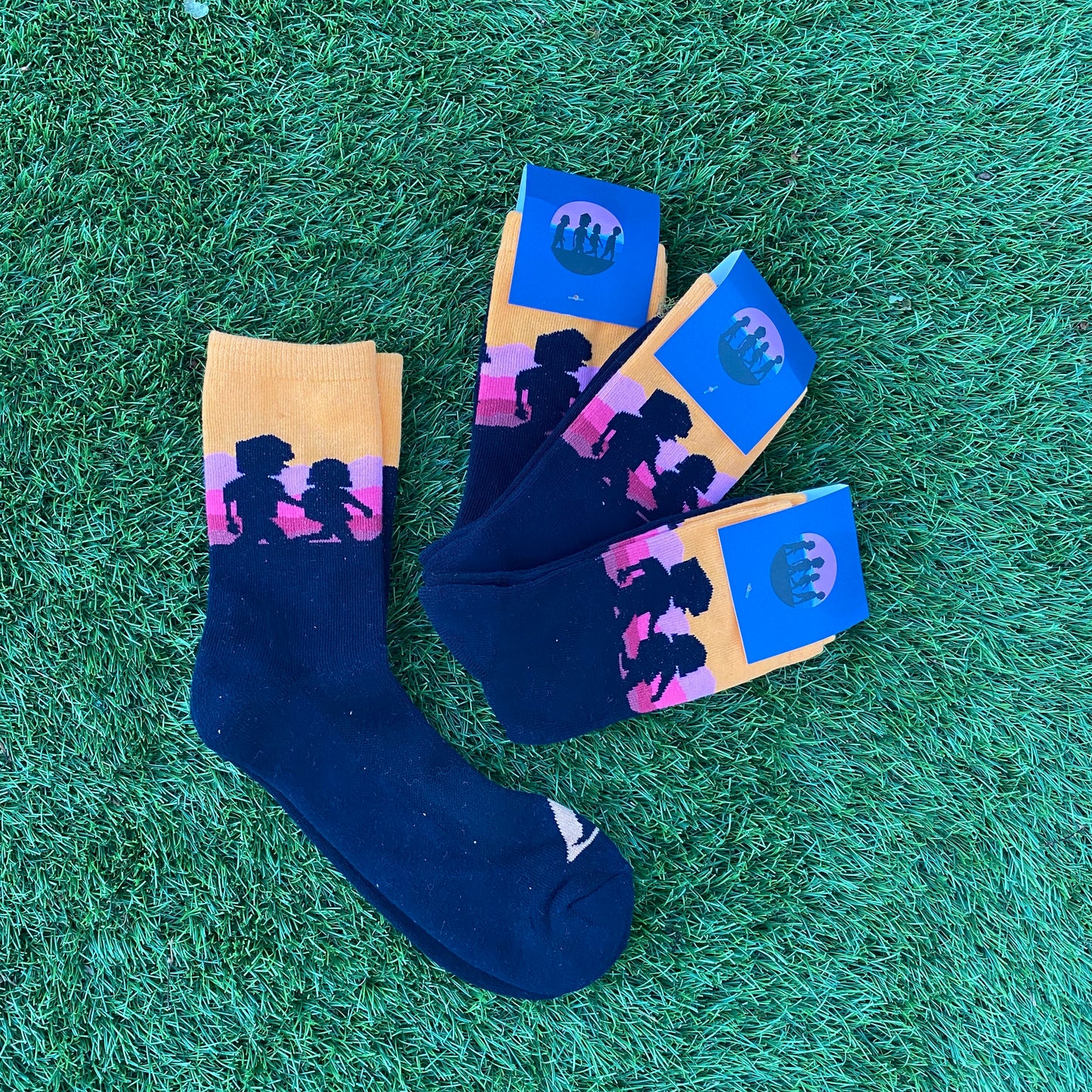 Orange top Fools gold socks (one size)