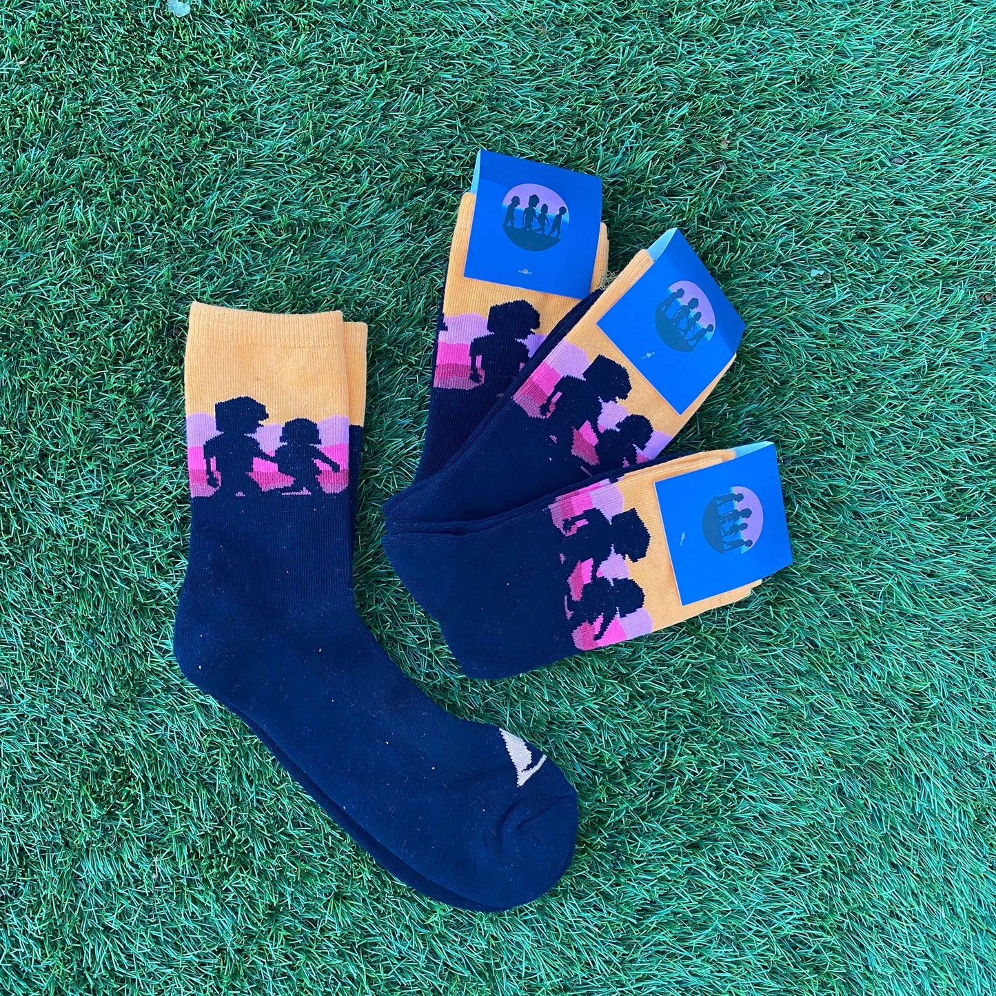 Orange top Fools gold socks (one size)