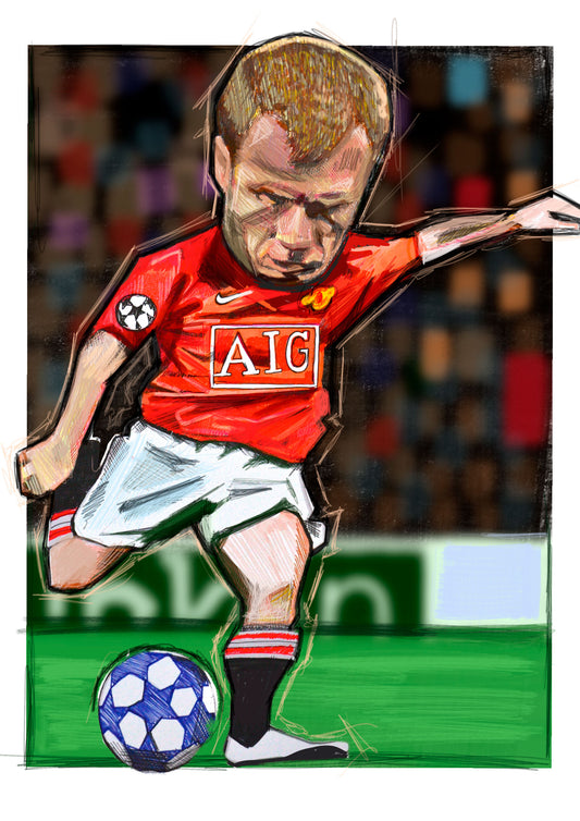 Scholes Scores Goals Print