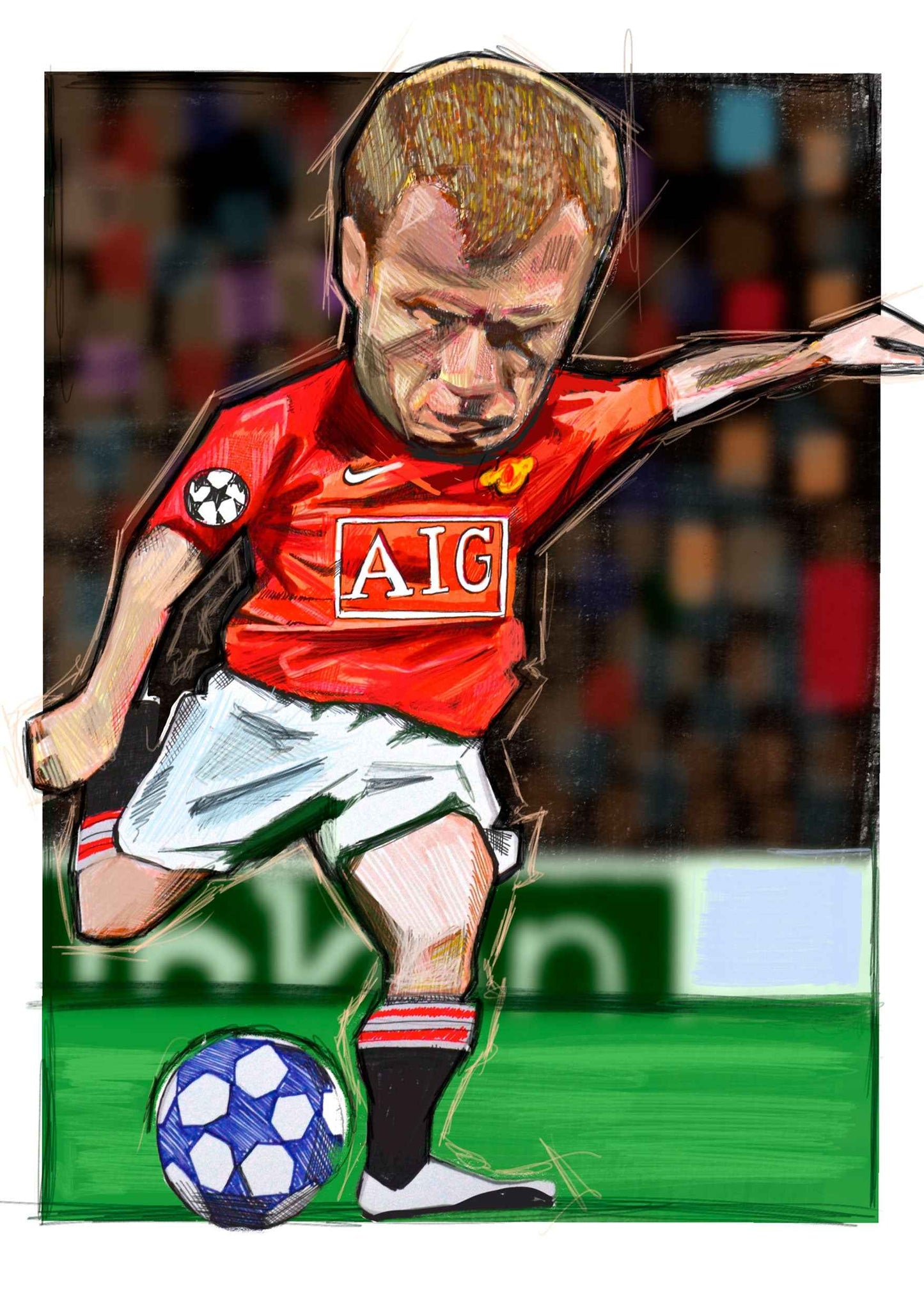 Scholes Scores Goals Print