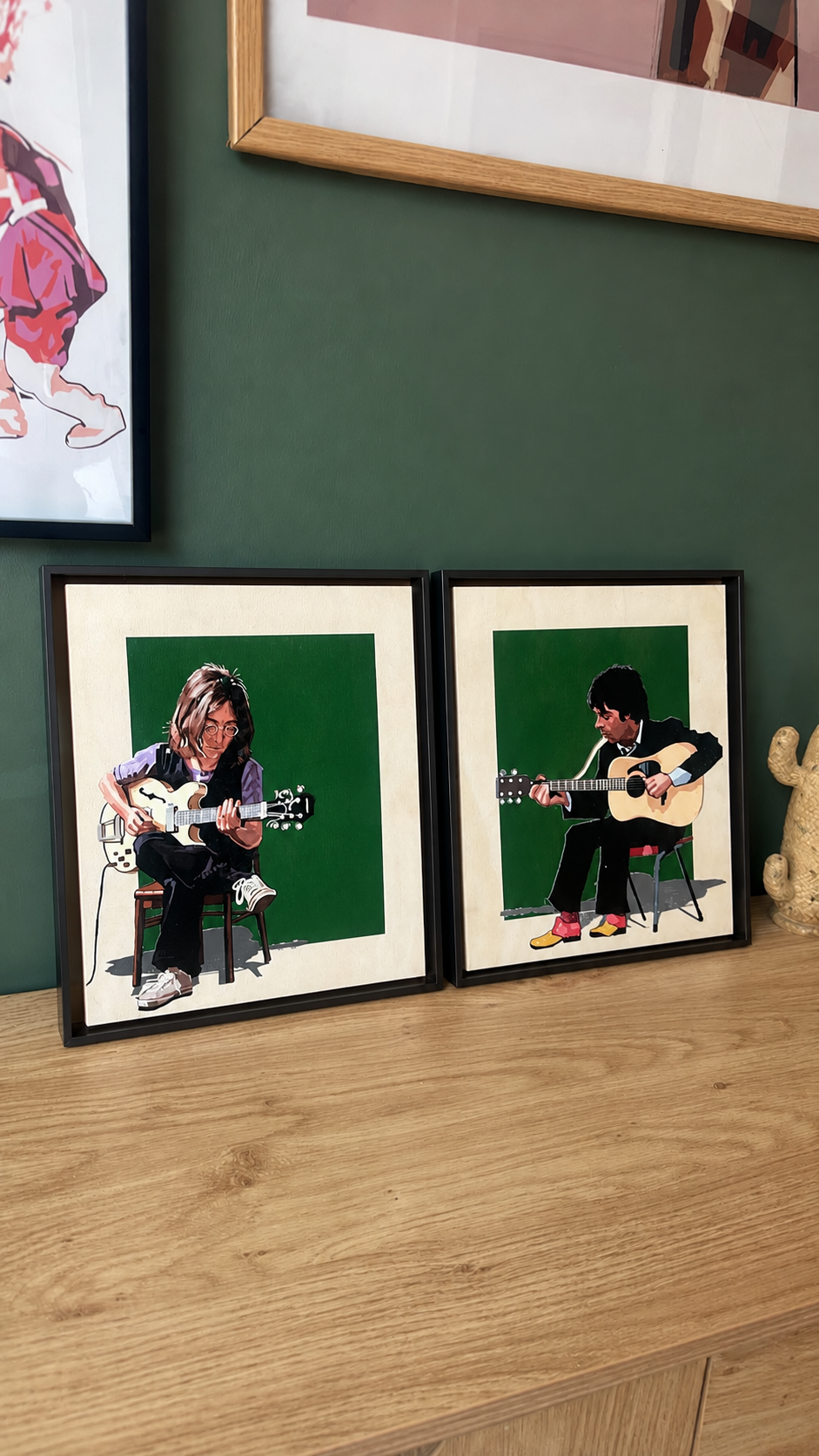 The Beatles in Studio Wood Panel
