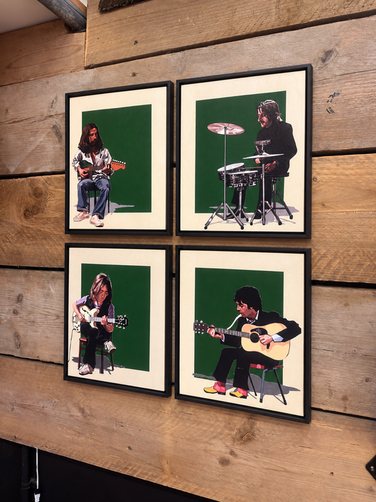 The Beatles in Studio Wood Panel