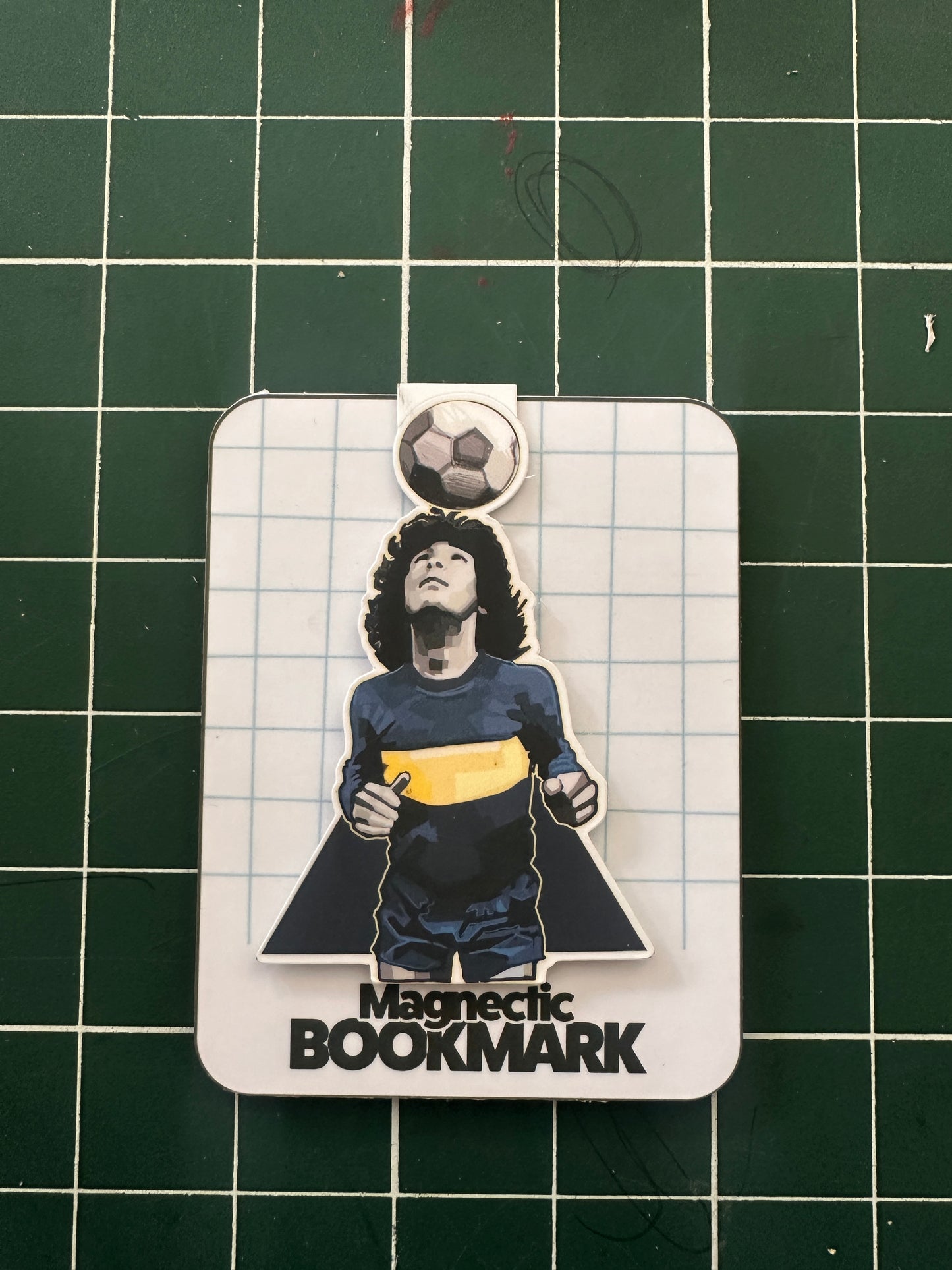 Diego Maradona laminated magnetic  bookmark with laminated backing card 