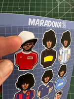 Maradona sticker Sheet (9 stickers)